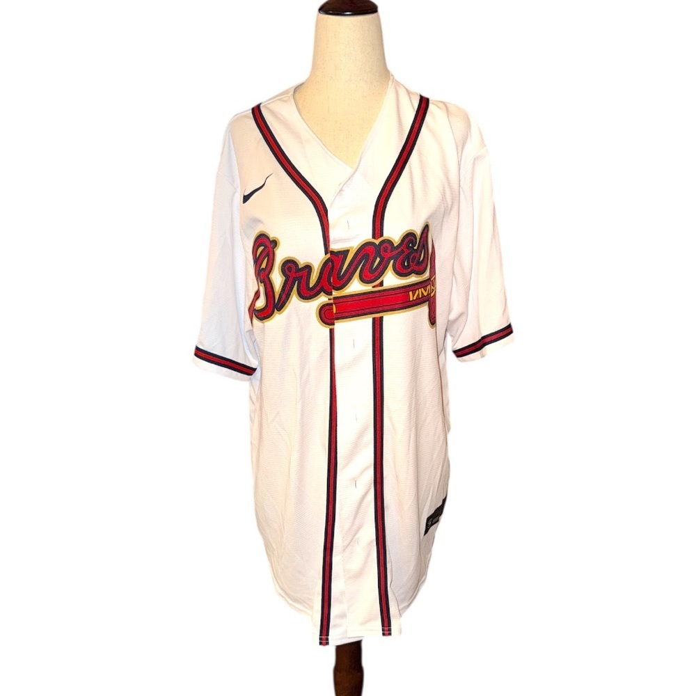 Braves White Acuña Jr. MLB 2021 World Series Jersey - Picture 2 of 6